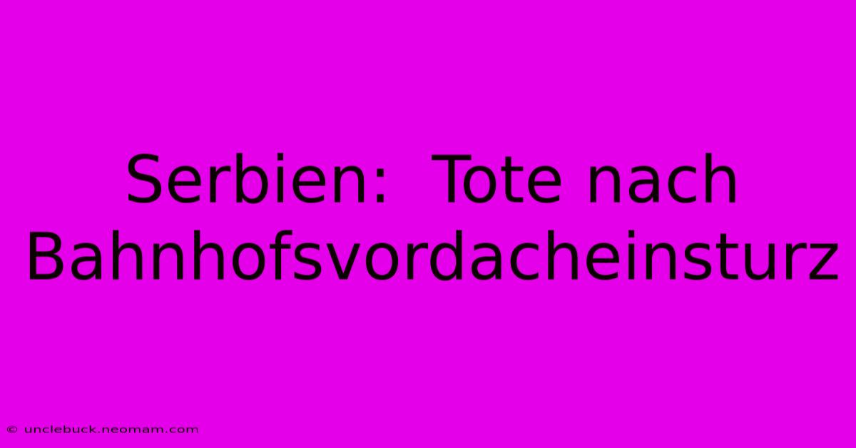 Serbien:  Tote Nach Bahnhofsvordacheinsturz 