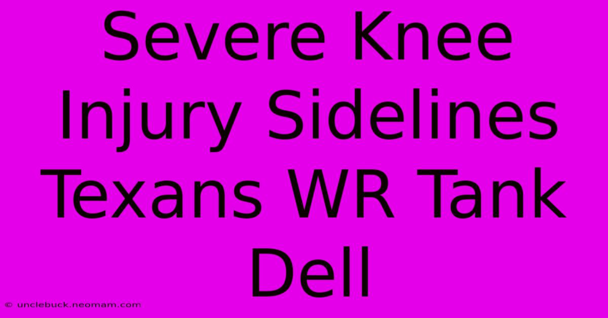 Severe Knee Injury Sidelines Texans WR Tank Dell