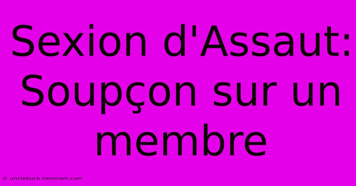 Sexion D'Assaut: Soupçon Sur Un Membre