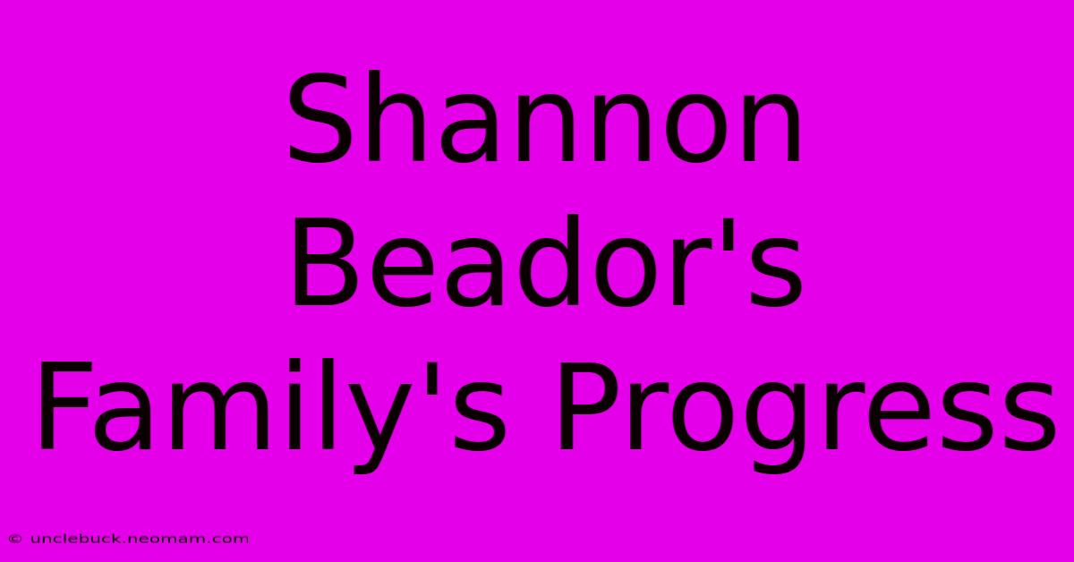 Shannon Beador's Family's Progress