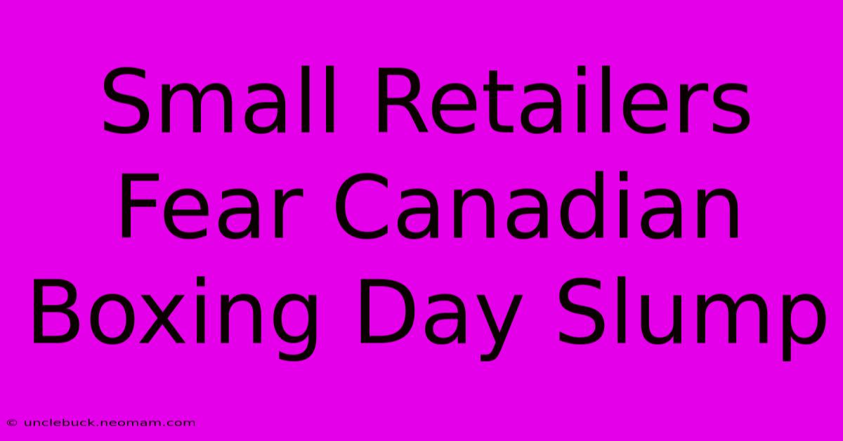 Small Retailers Fear Canadian Boxing Day Slump