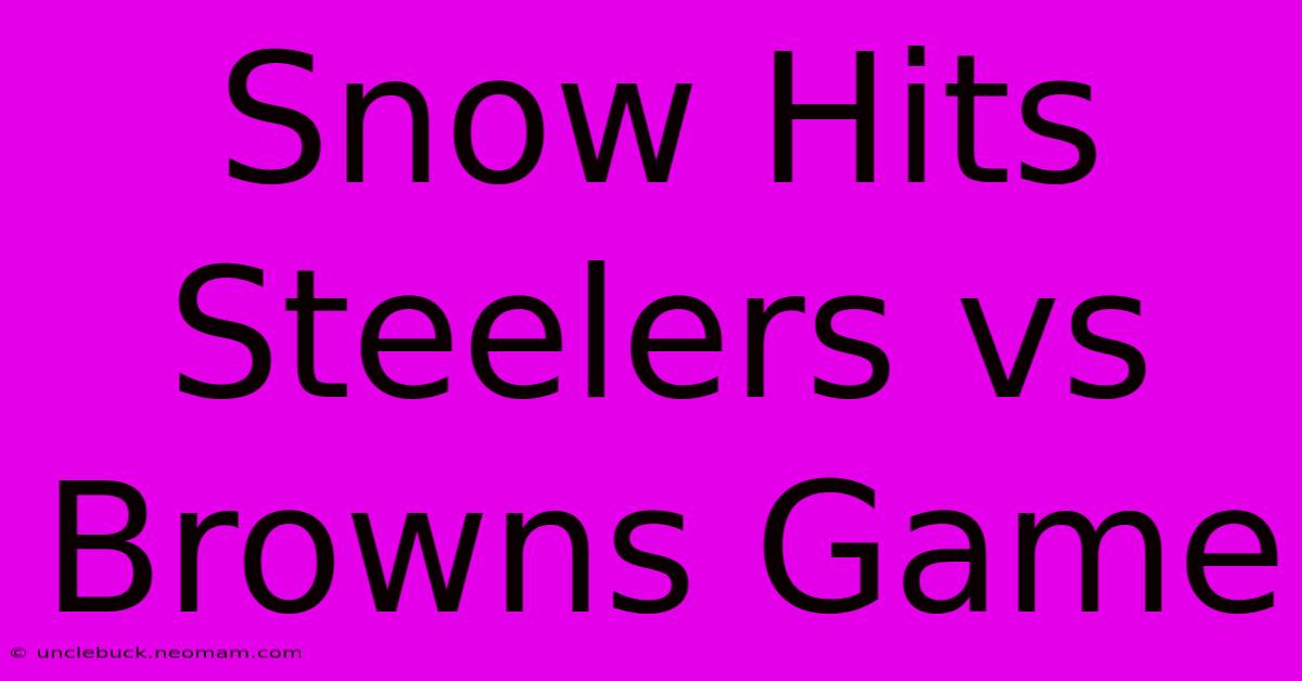 Snow Hits Steelers Vs Browns Game