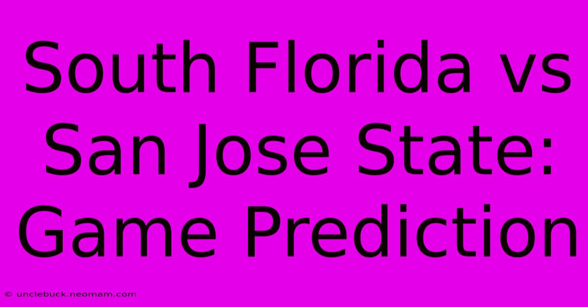 South Florida Vs San Jose State: Game Prediction