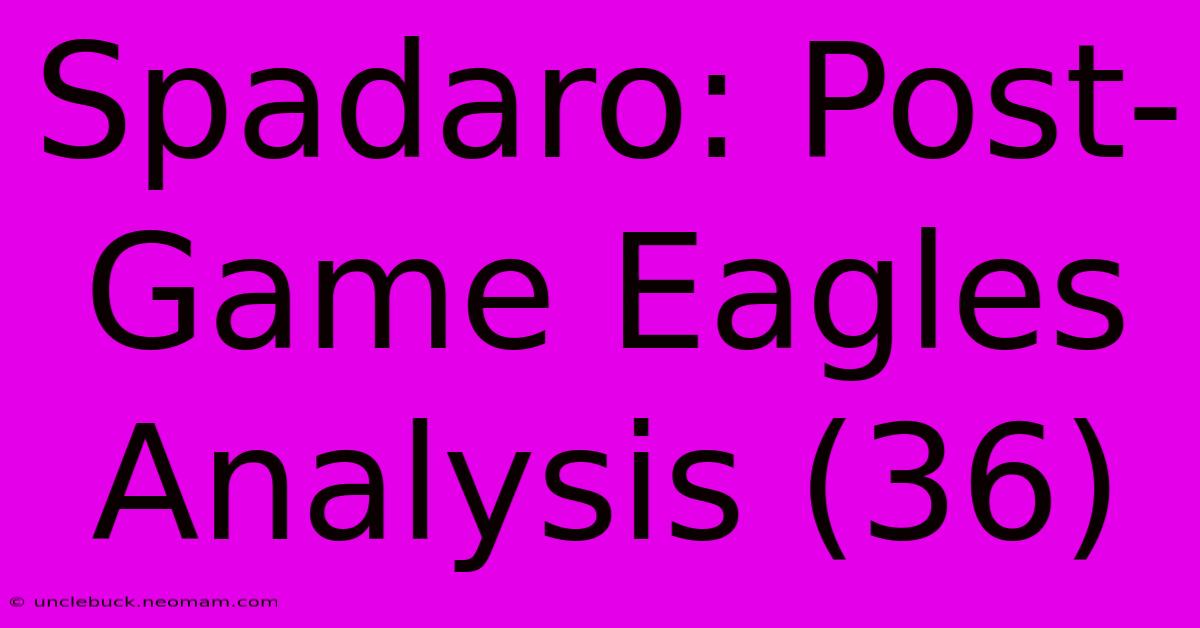 Spadaro: Post-Game Eagles Analysis (36)