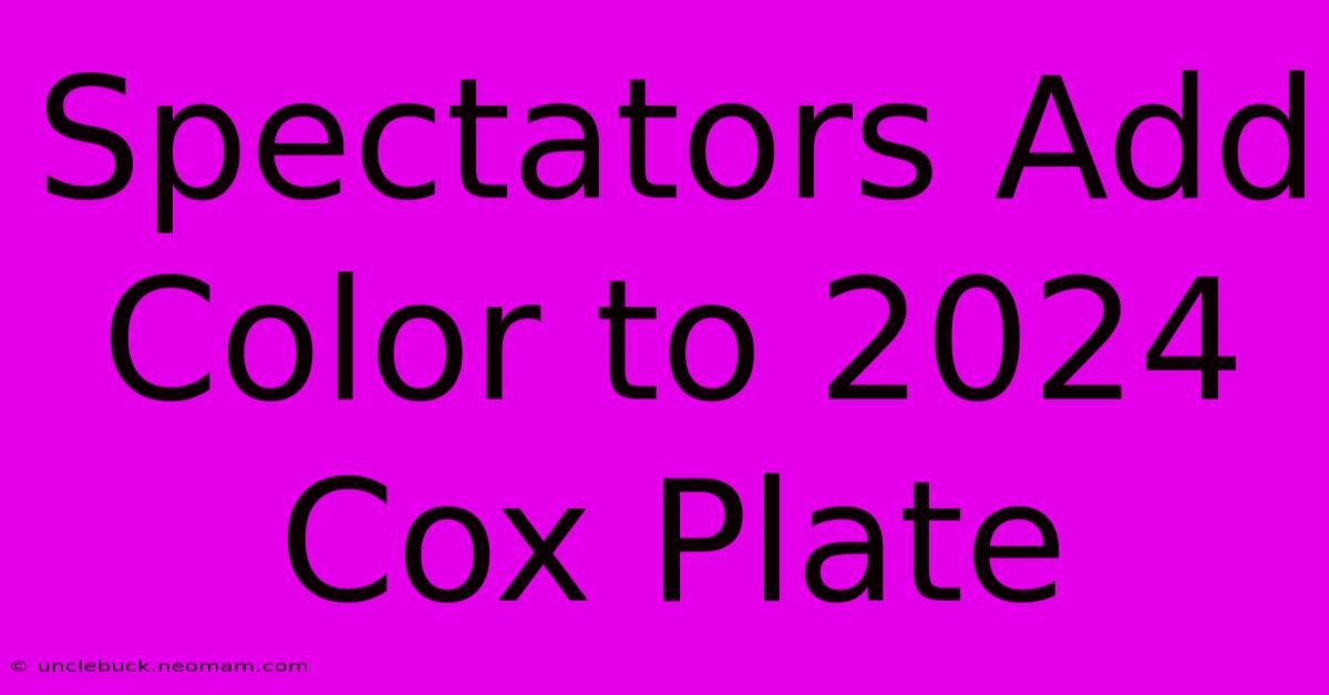 Spectators Add Color To 2024 Cox Plate