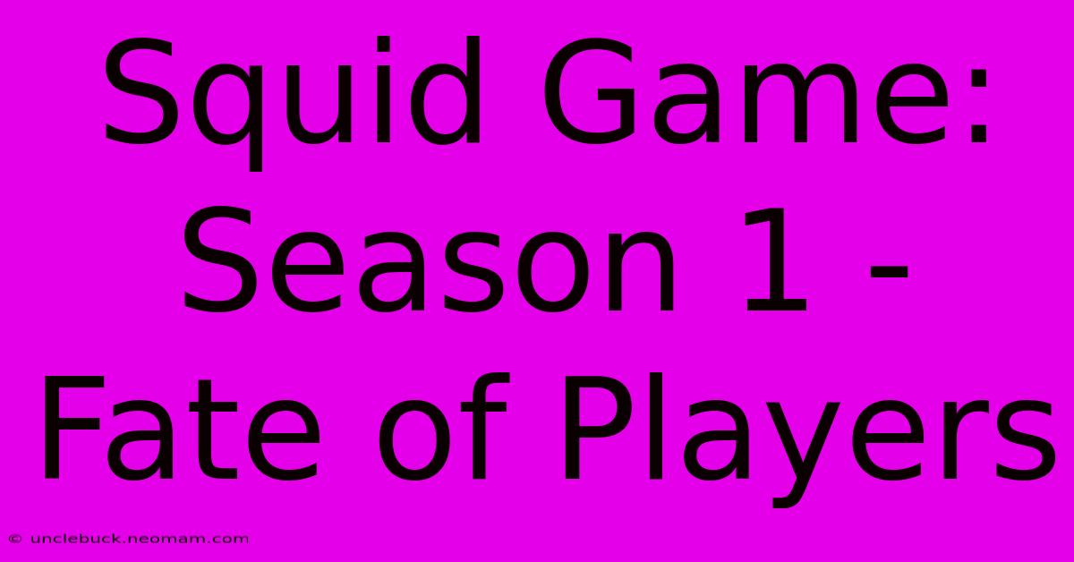 Squid Game: Season 1 -  Fate Of Players