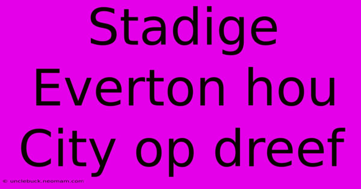 Stadige Everton Hou City Op Dreef