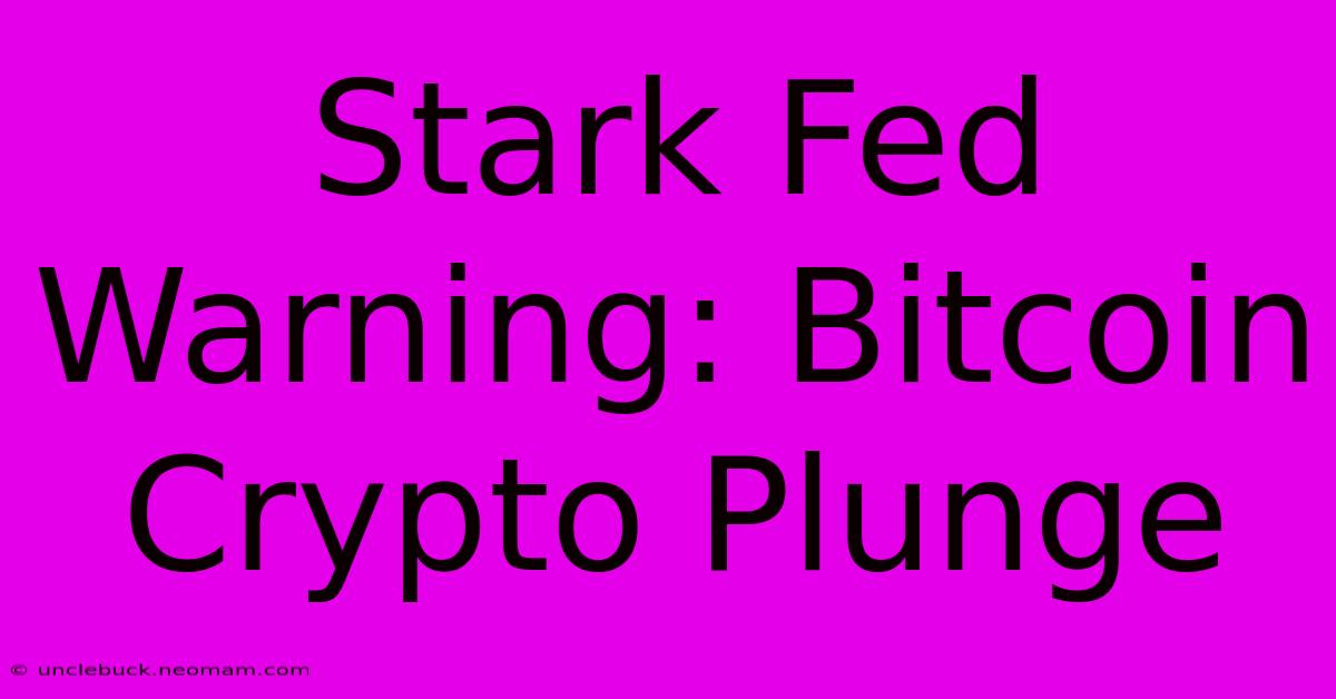 Stark Fed Warning: Bitcoin Crypto Plunge