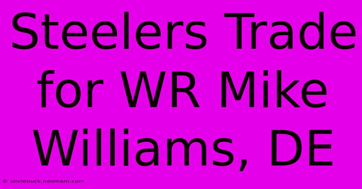 Steelers Trade For WR Mike Williams, DE  