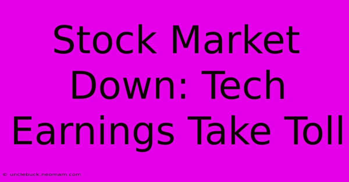 Stock Market Down: Tech Earnings Take Toll 