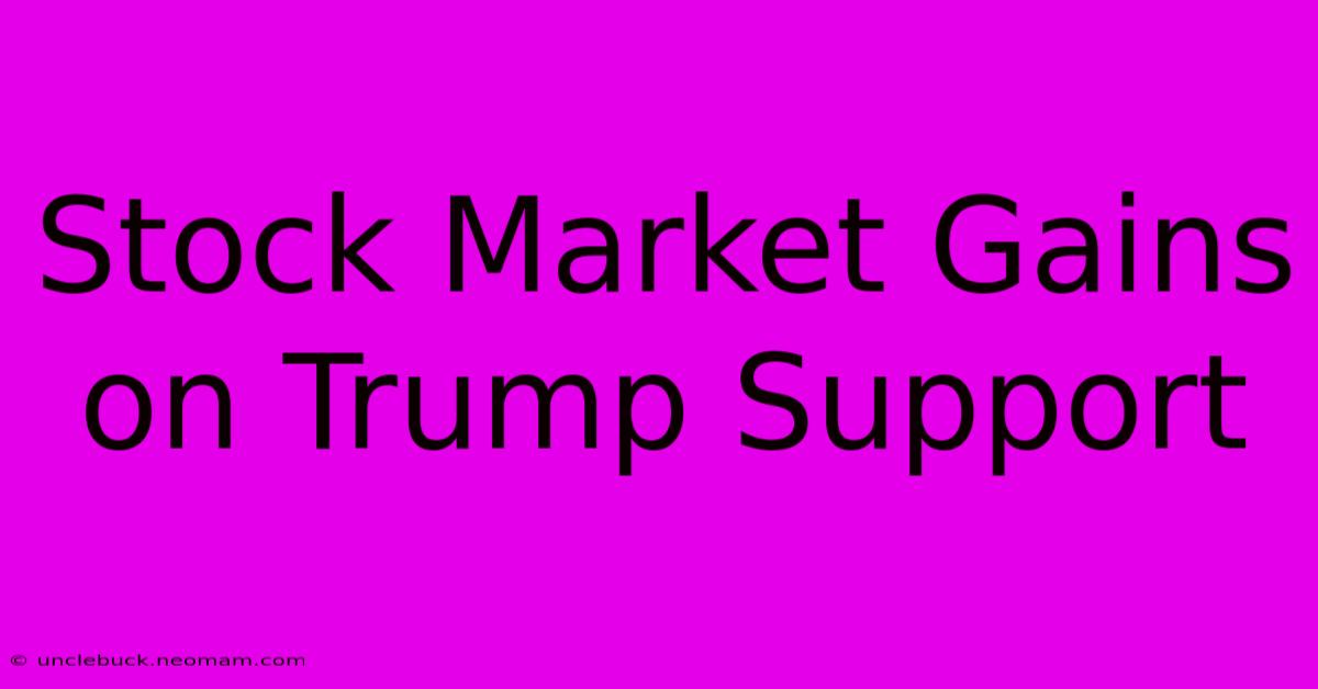 Stock Market Gains On Trump Support