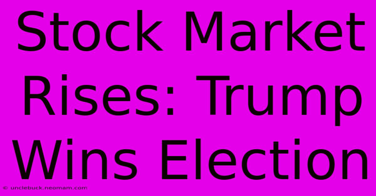 Stock Market Rises: Trump Wins Election