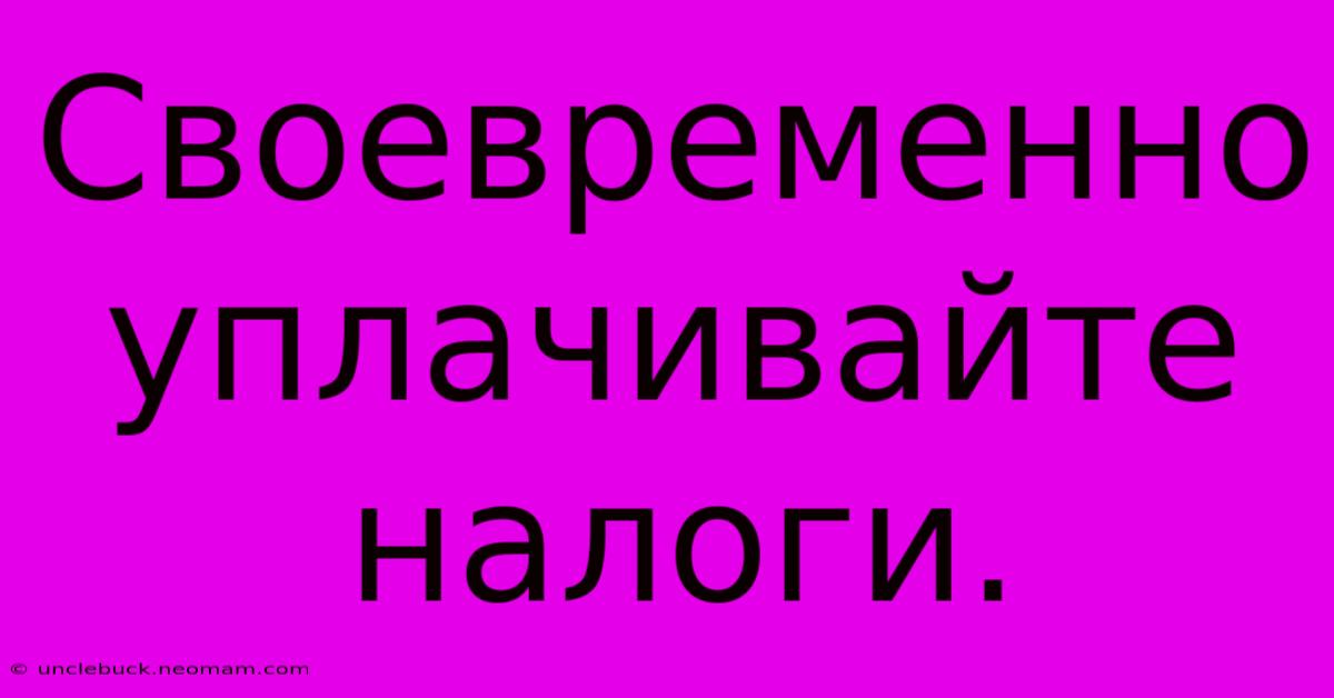 Своевременно  Уплачивайте  Налоги.