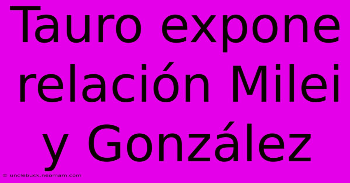 Tauro Expone Relación Milei Y González