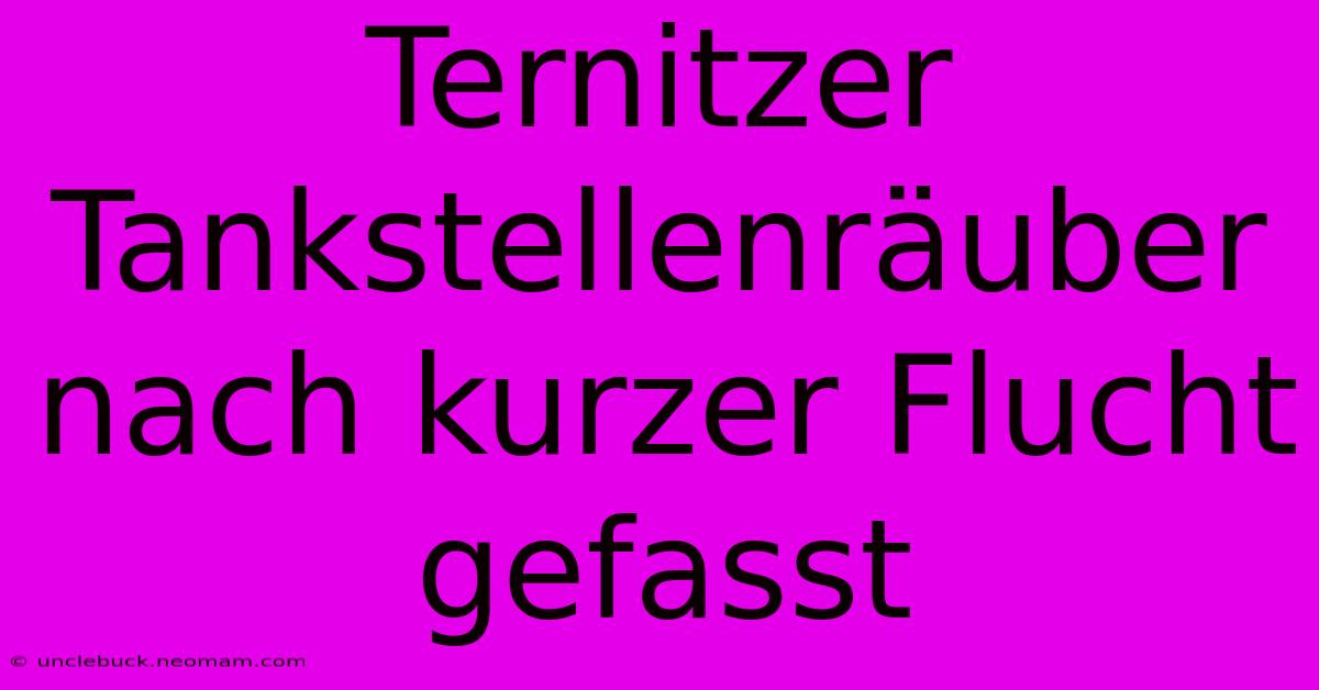 Ternitzer Tankstellenräuber Nach Kurzer Flucht Gefasst