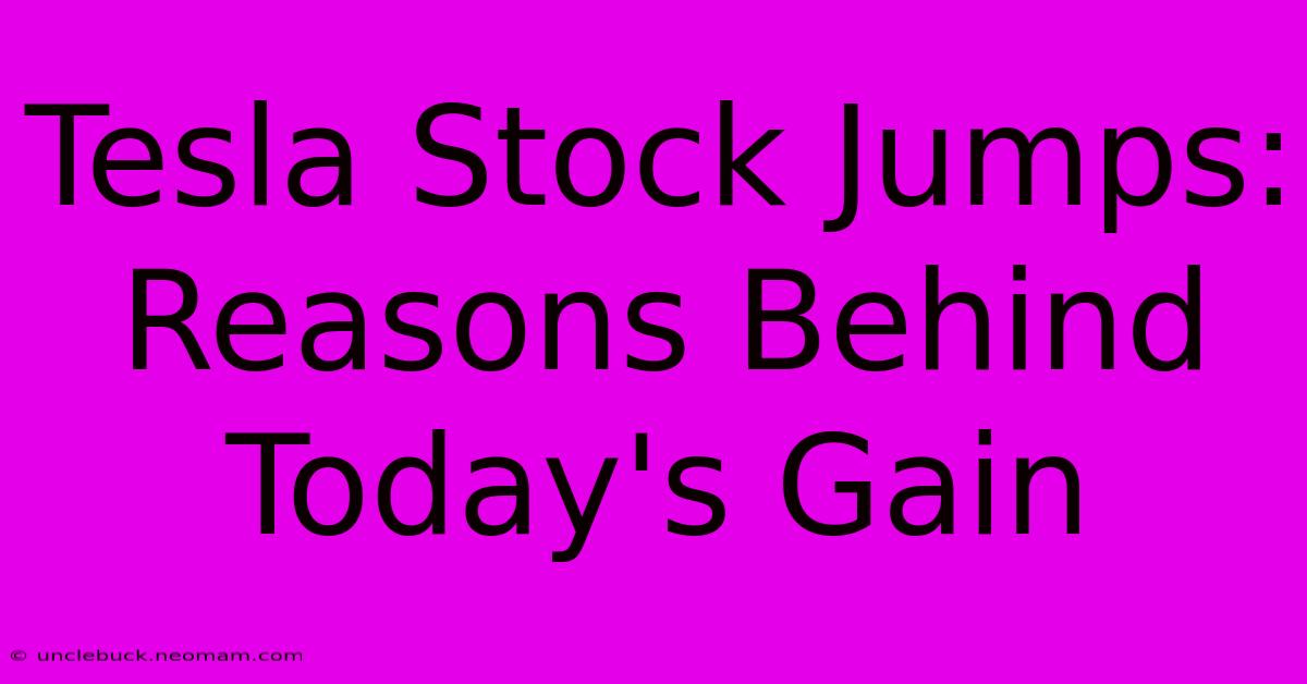 Tesla Stock Jumps: Reasons Behind Today's Gain