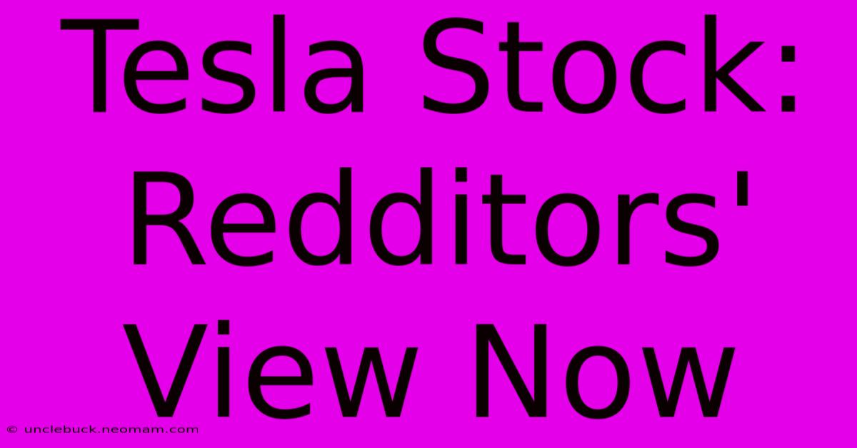 Tesla Stock: Redditors' View Now