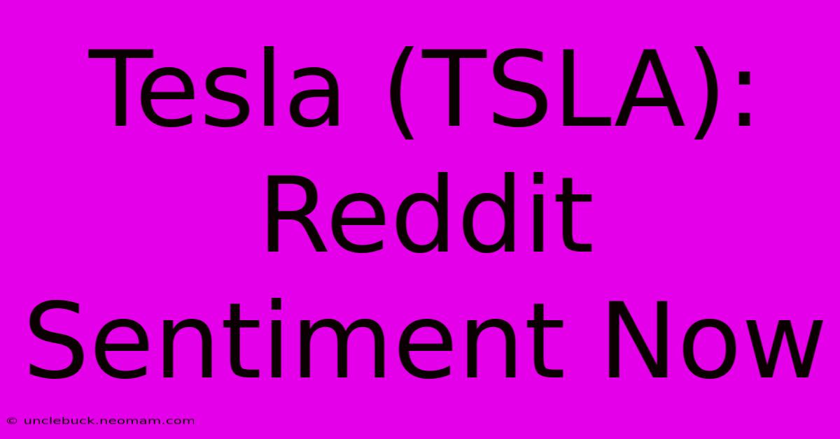 Tesla (TSLA): Reddit Sentiment Now