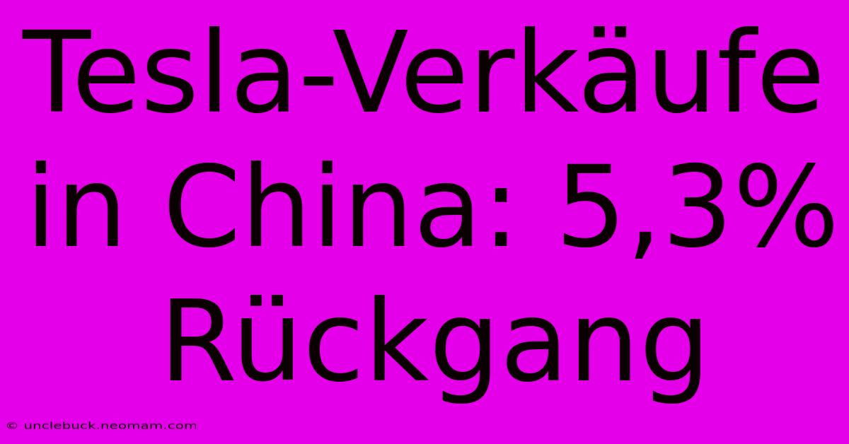 Tesla-Verkäufe In China: 5,3% Rückgang