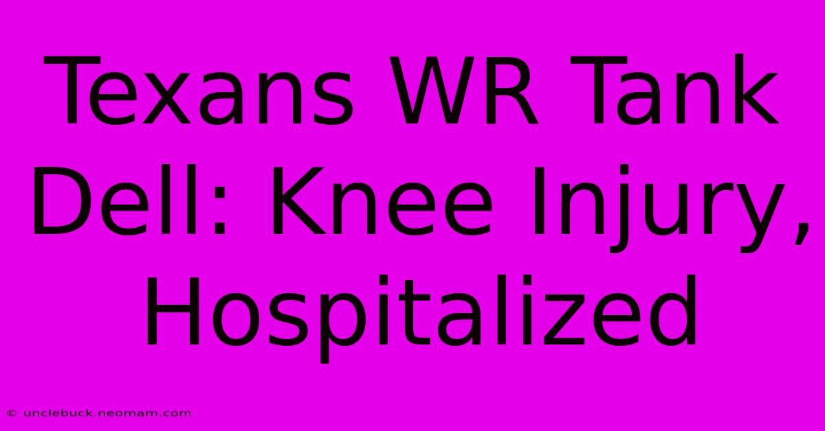 Texans WR Tank Dell: Knee Injury, Hospitalized