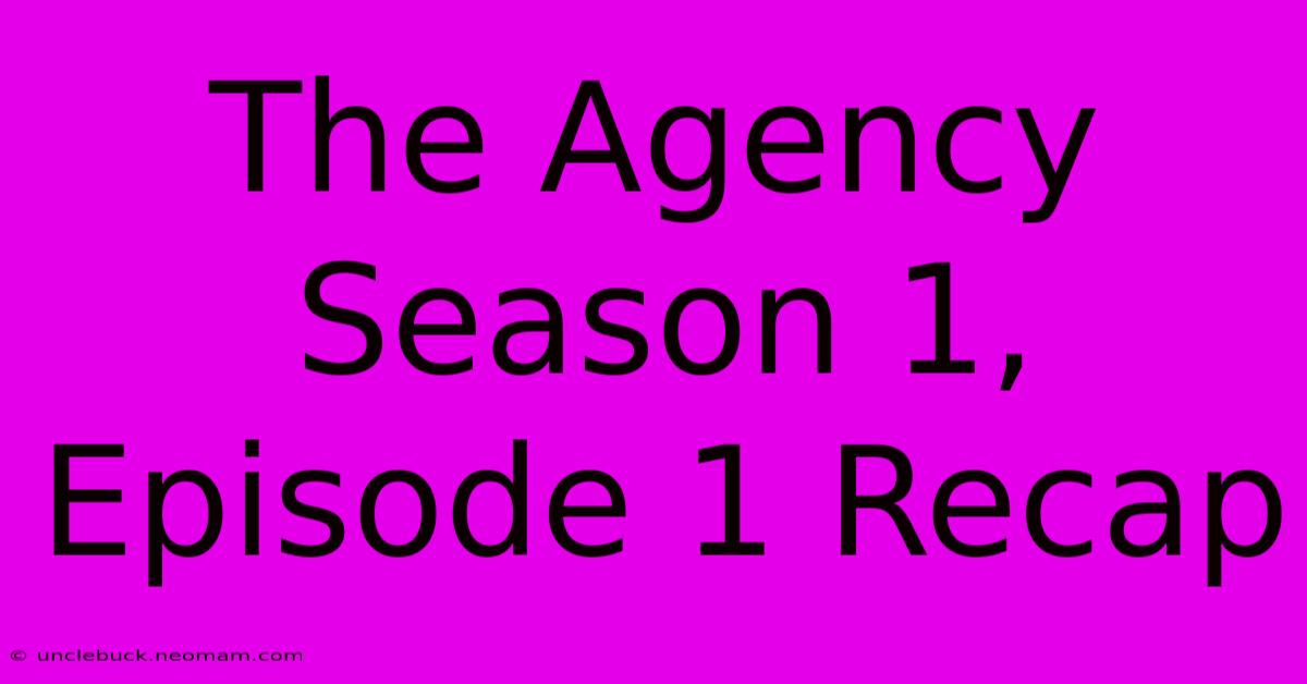 The Agency Season 1, Episode 1 Recap