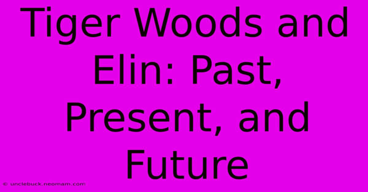 Tiger Woods And Elin: Past, Present, And Future