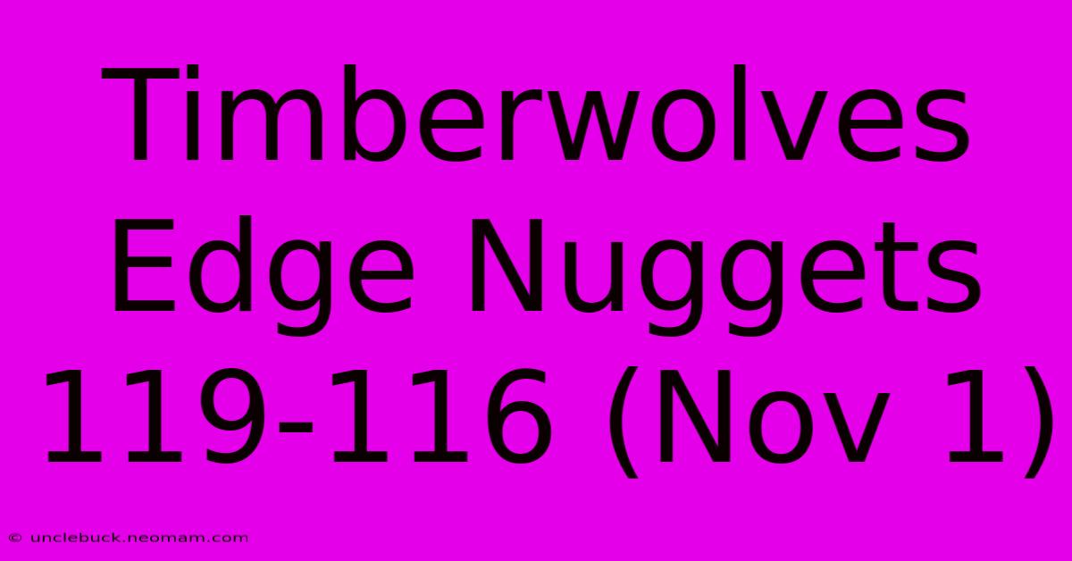 Timberwolves Edge Nuggets 119-116 (Nov 1)