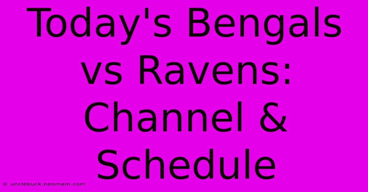 Today's Bengals Vs Ravens: Channel & Schedule