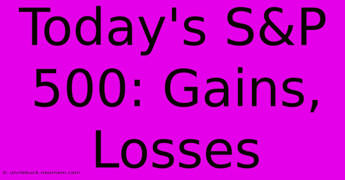 Today's S&P 500: Gains, Losses