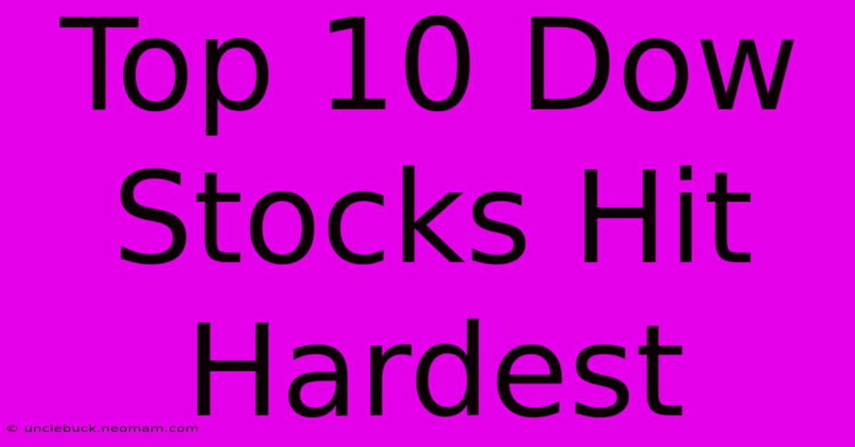 Top 10 Dow Stocks Hit Hardest