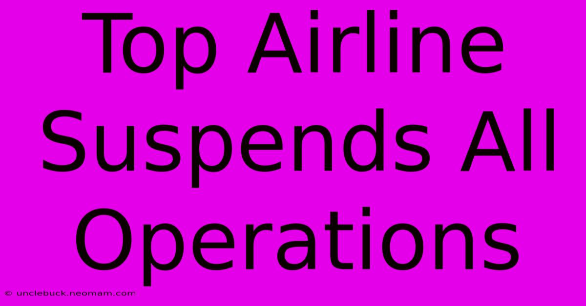 Top Airline Suspends All Operations