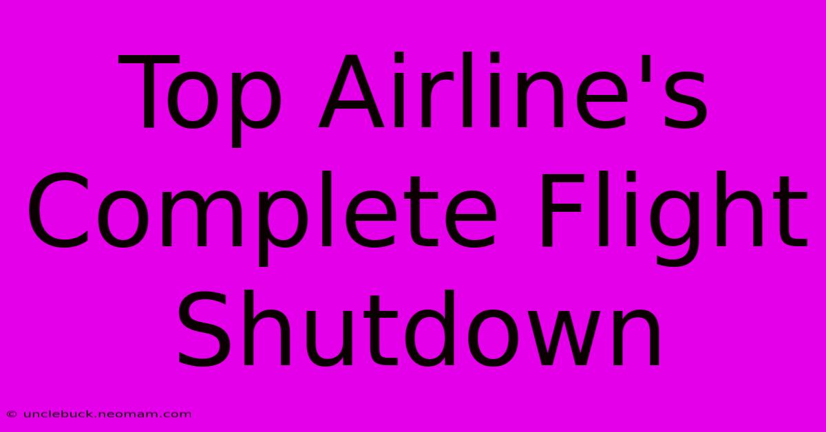 Top Airline's Complete Flight Shutdown