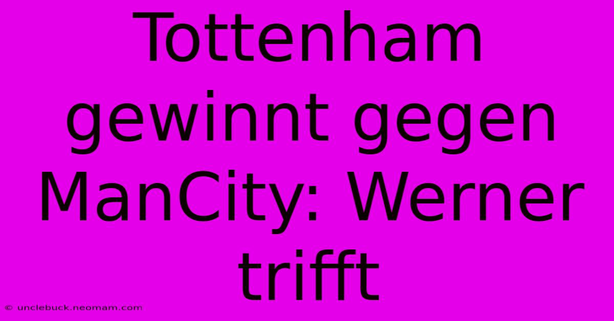 Tottenham Gewinnt Gegen ManCity: Werner Trifft