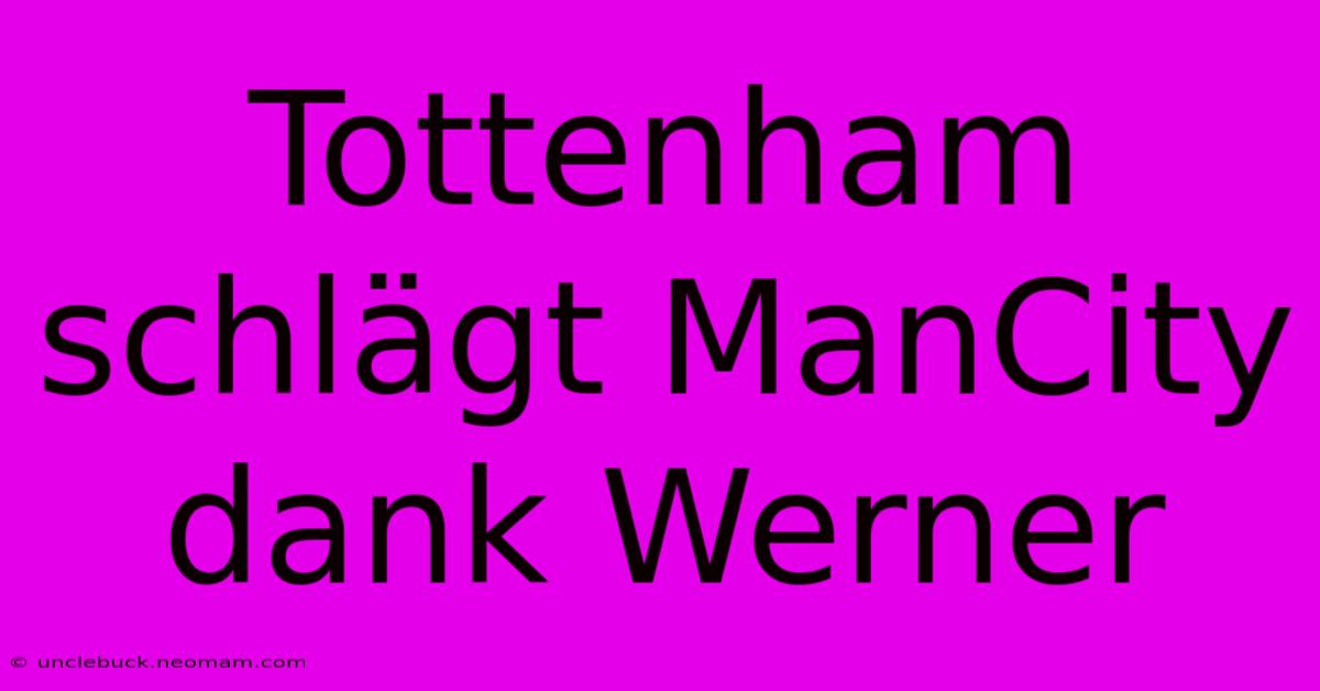 Tottenham Schlägt ManCity Dank Werner