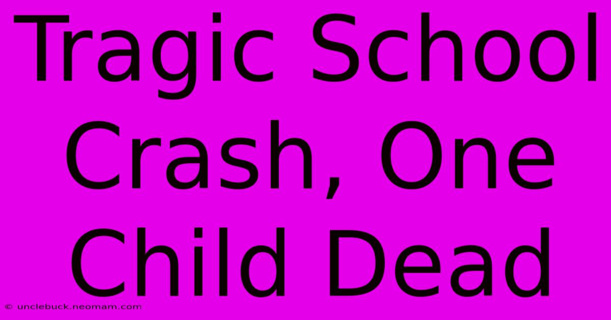 Tragic School Crash, One Child Dead