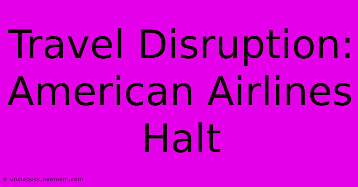 Travel Disruption: American Airlines Halt