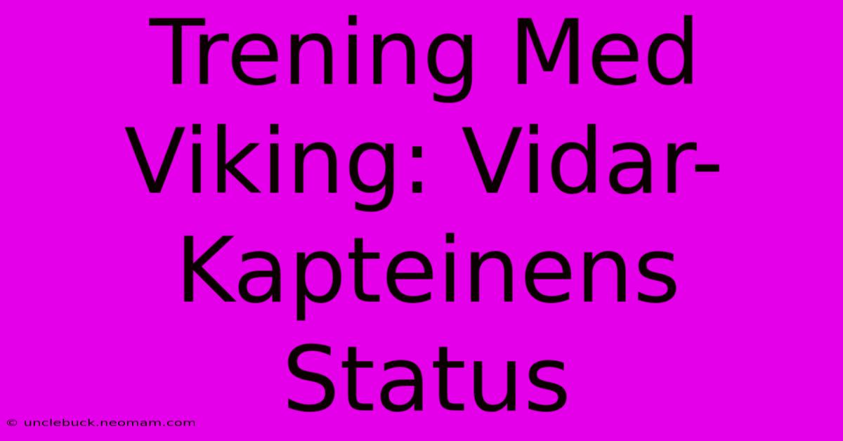 Trening Med Viking: Vidar-Kapteinens Status