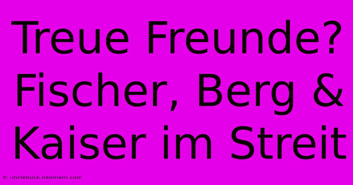 Treue Freunde? Fischer, Berg & Kaiser Im Streit