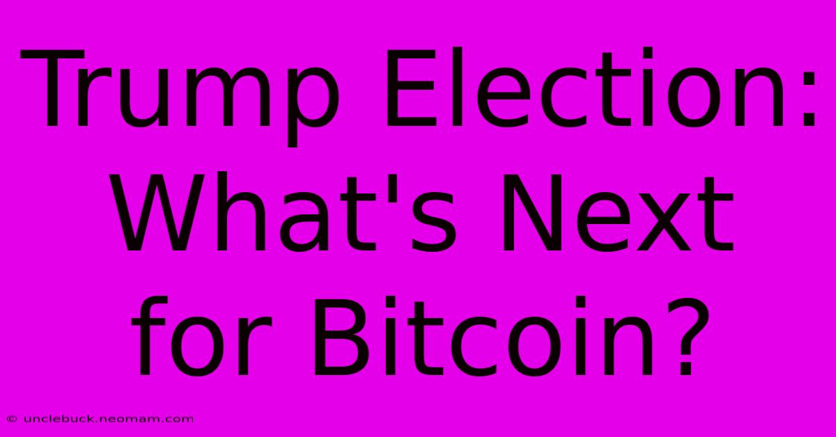 Trump Election: What's Next For Bitcoin? 