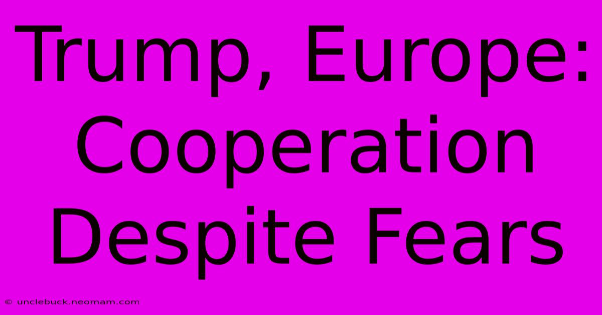 Trump, Europe: Cooperation Despite Fears 