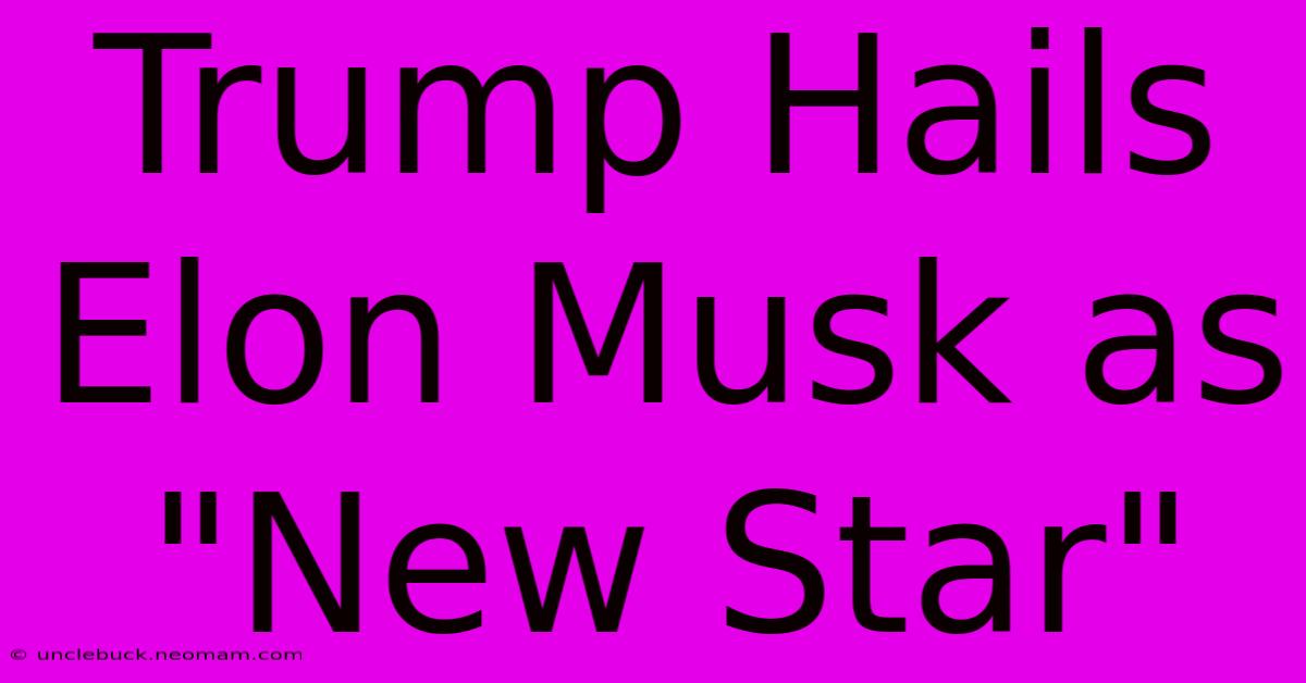 Trump Hails Elon Musk As 