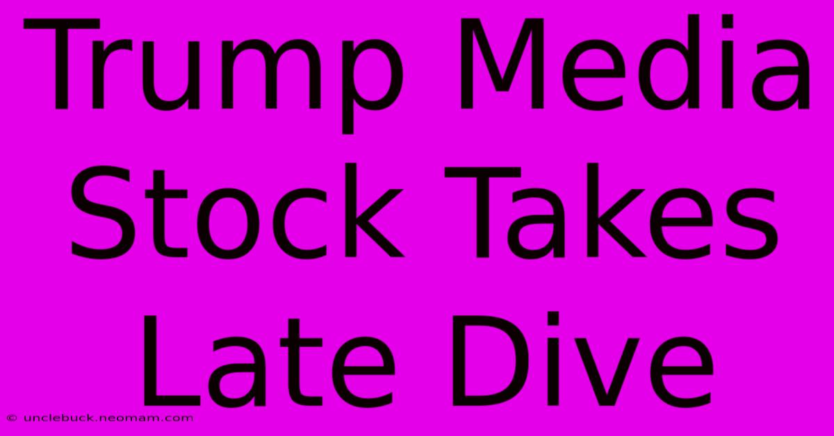 Trump Media Stock Takes Late Dive