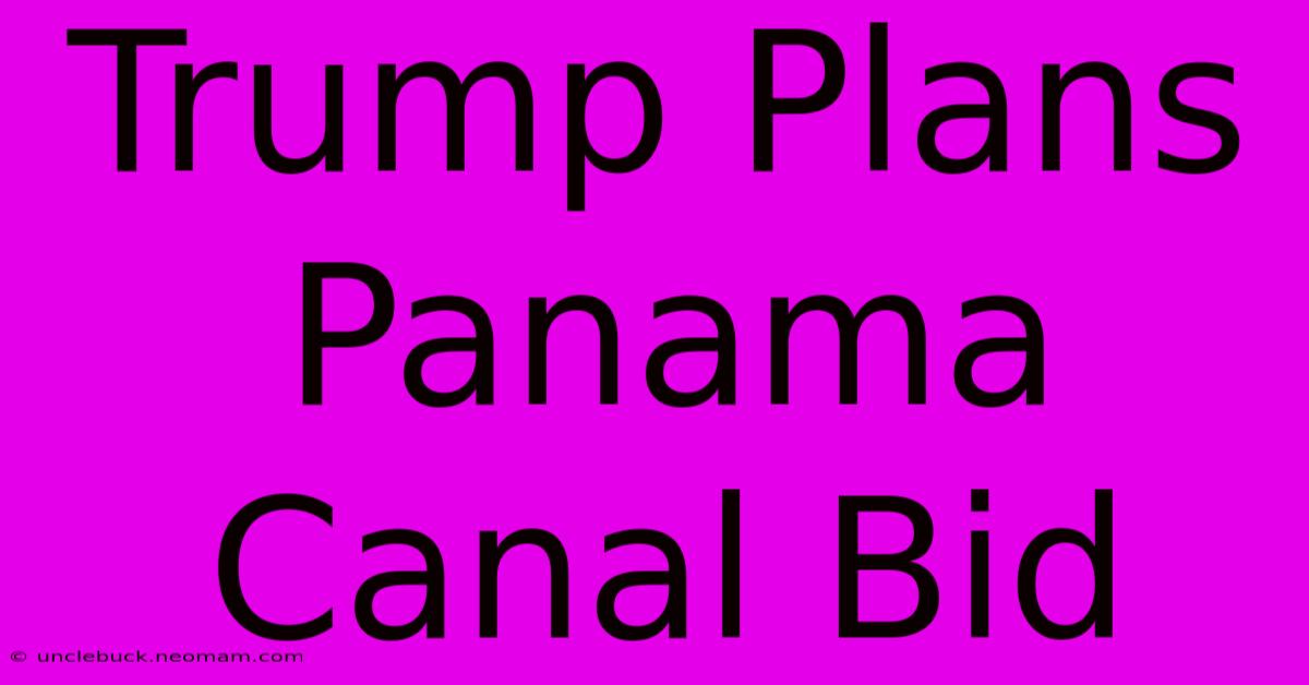 Trump Plans Panama Canal Bid