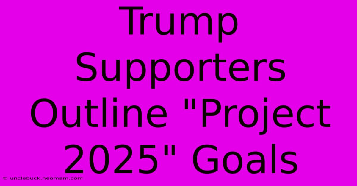 Trump Supporters Outline 