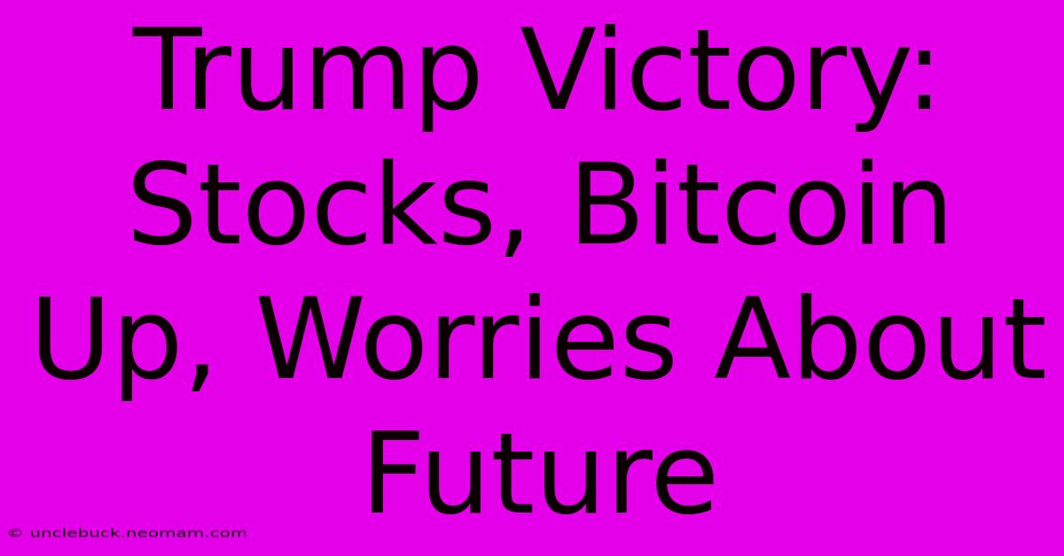 Trump Victory: Stocks, Bitcoin Up, Worries About Future