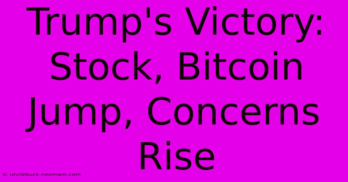 Trump's Victory: Stock, Bitcoin Jump, Concerns Rise