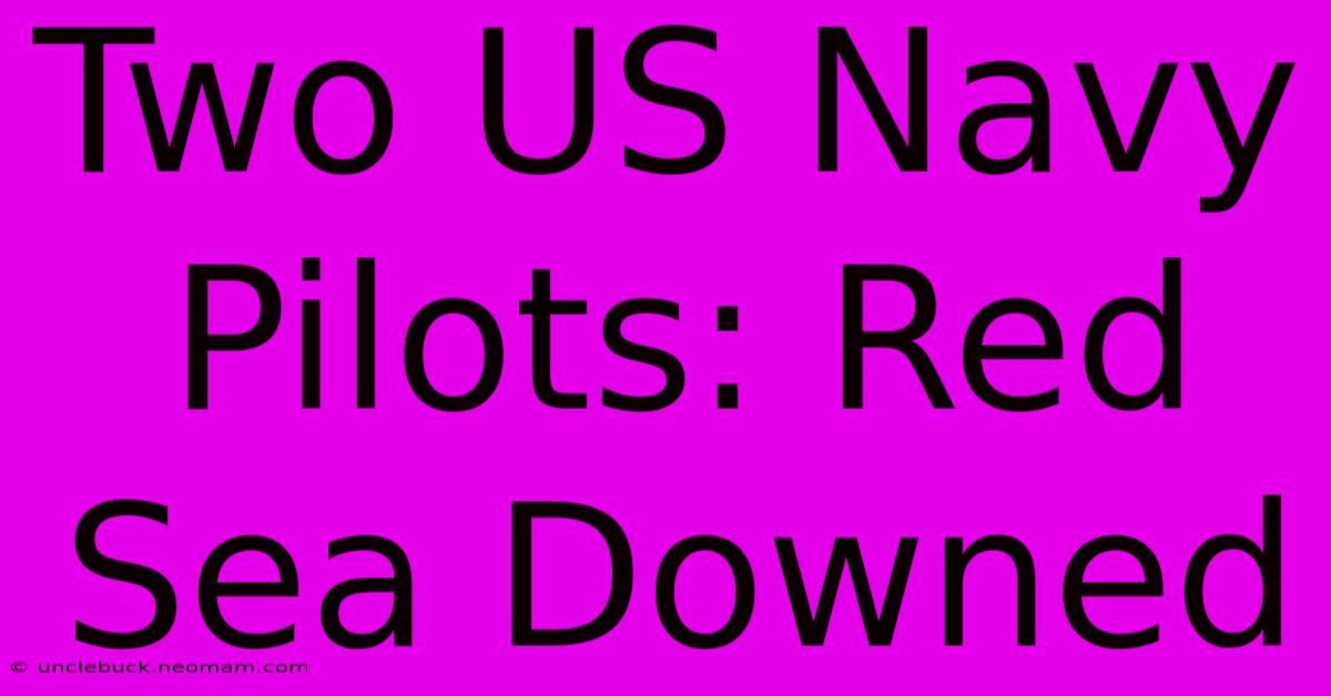 Two US Navy Pilots: Red Sea Downed