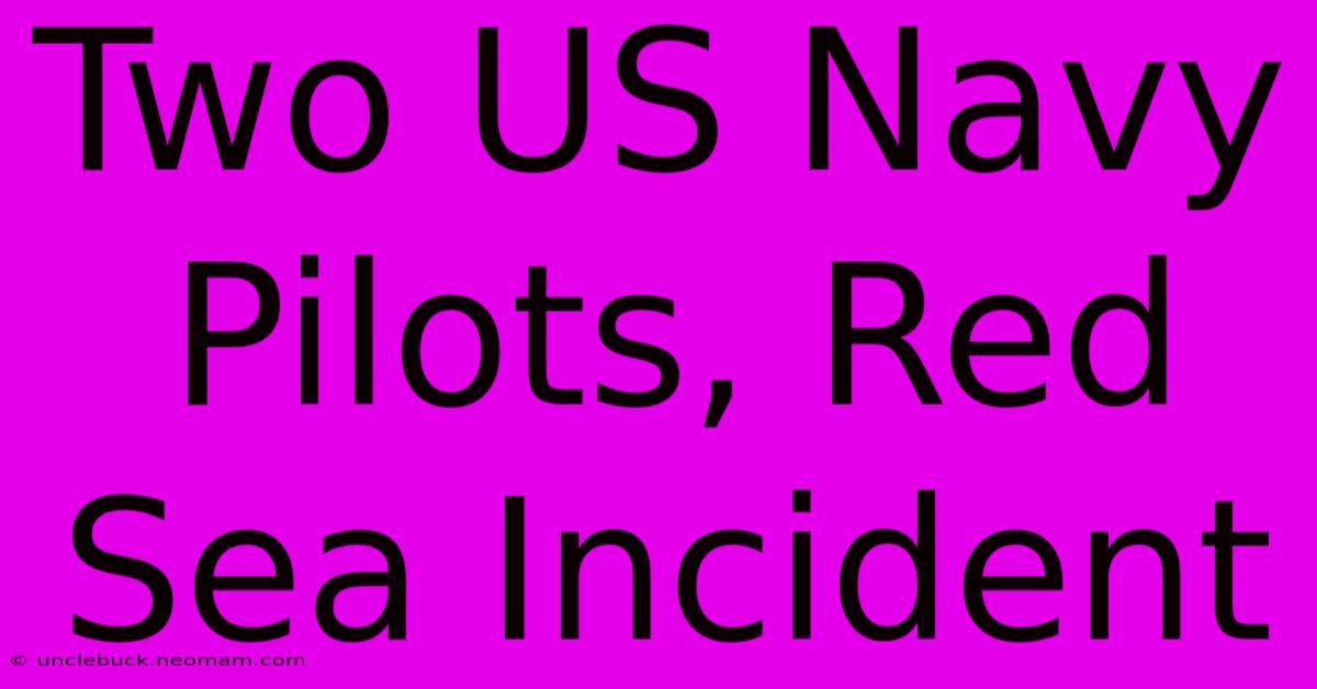 Two US Navy Pilots, Red Sea Incident