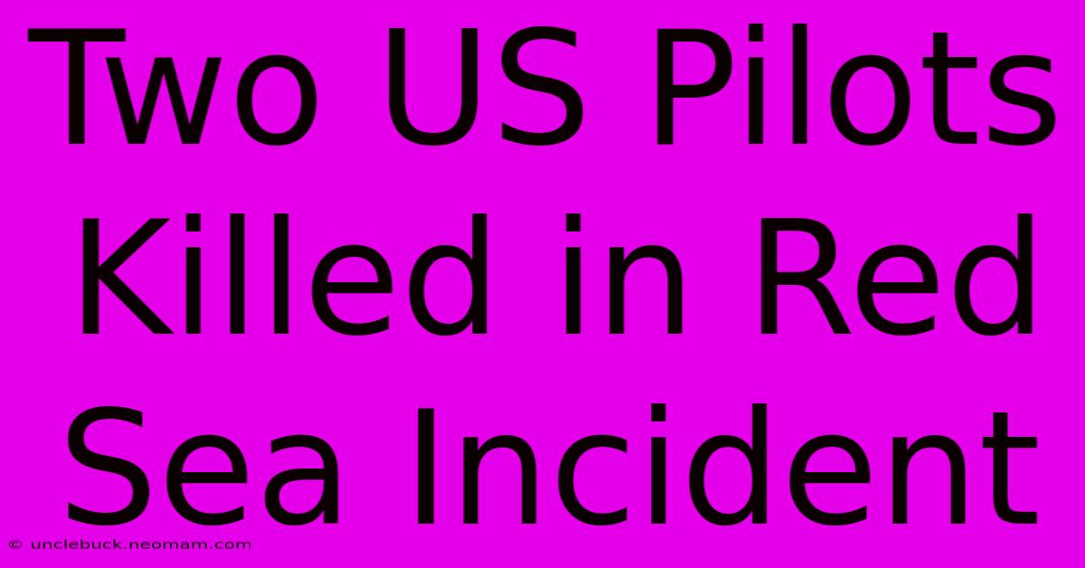 Two US Pilots Killed In Red Sea Incident