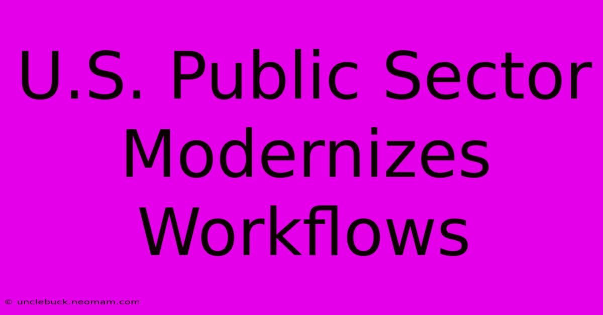 U.S. Public Sector Modernizes Workflows